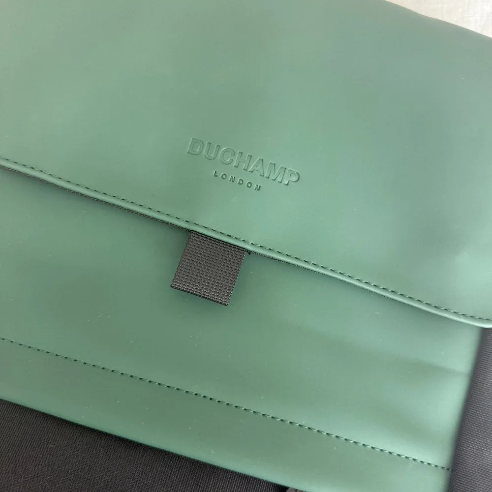 Duchamp London Backpack Green Black‎ Flap School Travel Bag - DEFECT